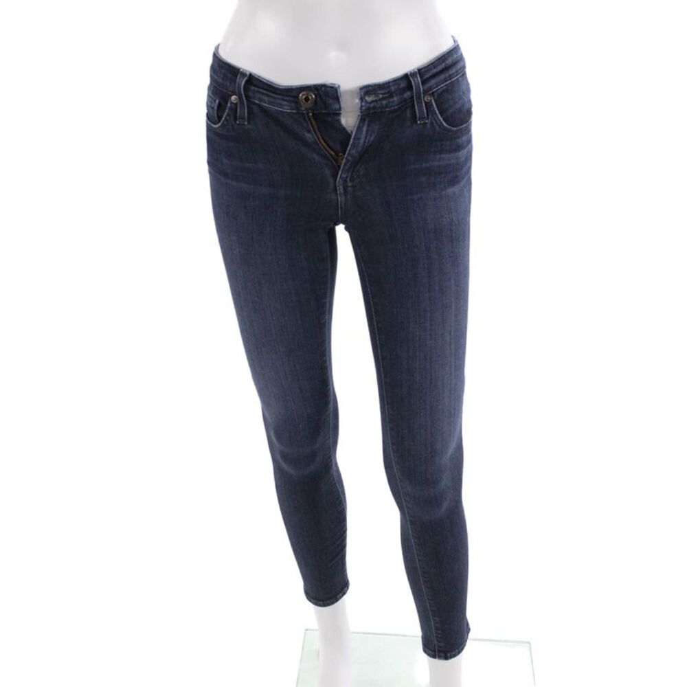 AG Adriano Goldschmied Womens Petite Ankle Skinny Jeans Dark Blue Size 24